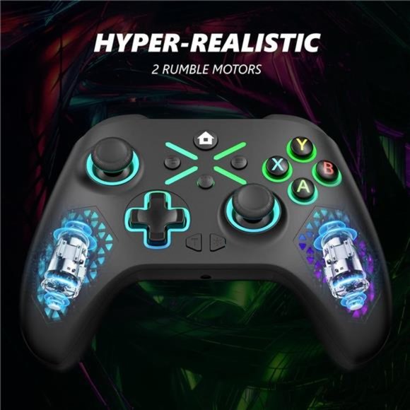 RGB Wireless Controller  Built-in Battery Dual Vibration Turbo Function, 2.4GHz - Picture 3 of 6